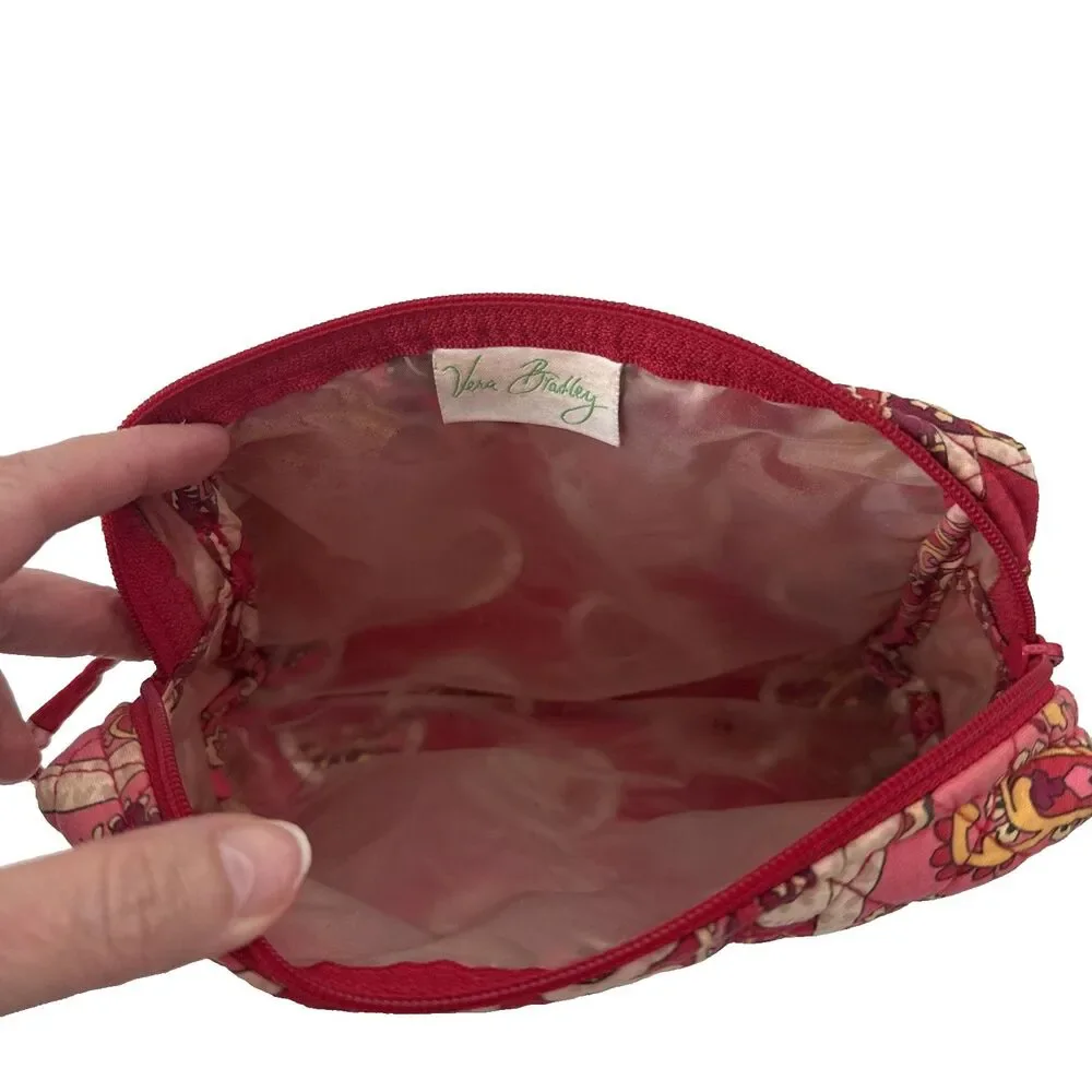 Vera Bradley Makeup Pouch Red Paisley Zipper